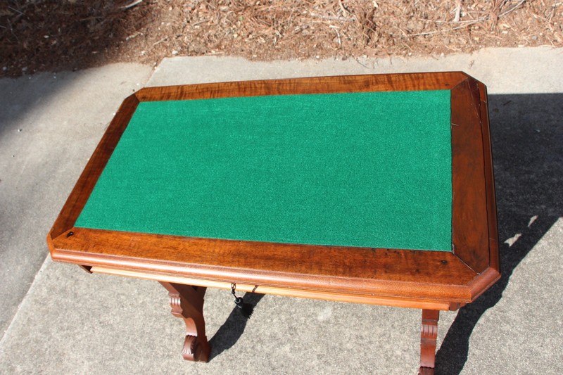 Walnut Victorian Aesthetic Library Table Desk with Center Drawer ~ Ca.1880 gallery