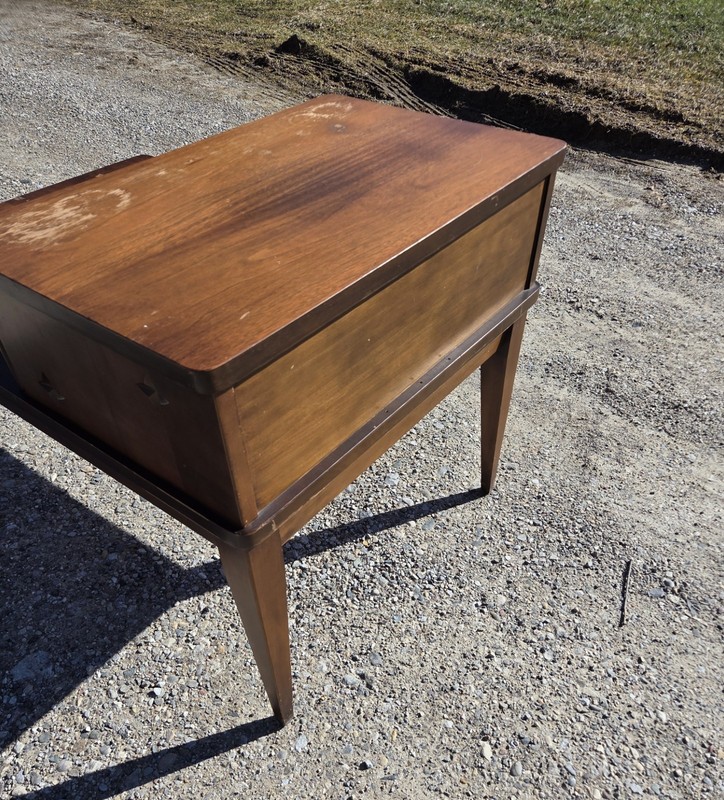 One Mid-century Mersman ( 1950s-1970s ) step-up side table solid wood. gallery