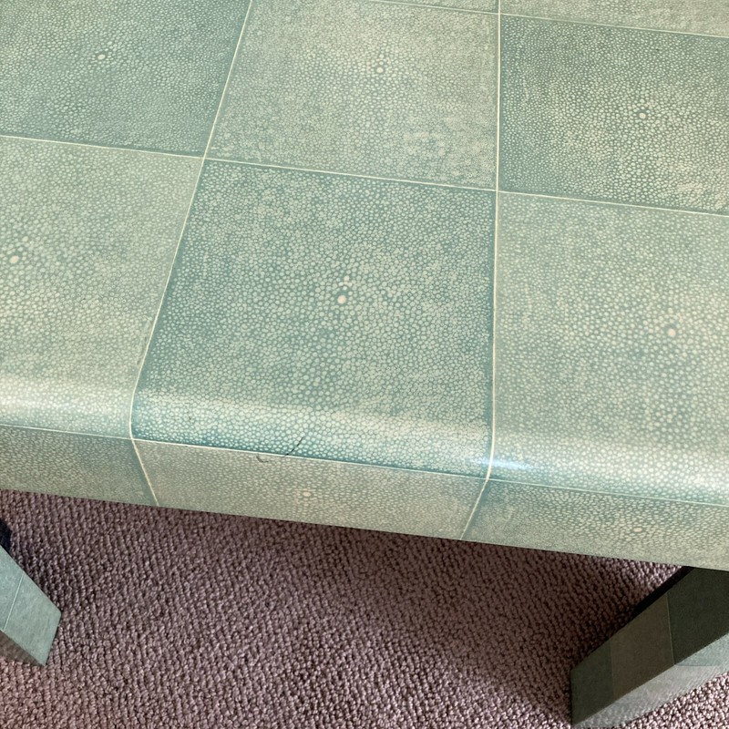 Rare Vintage Karl Springer circa 1970s Faux Green Shagreen Table gallery