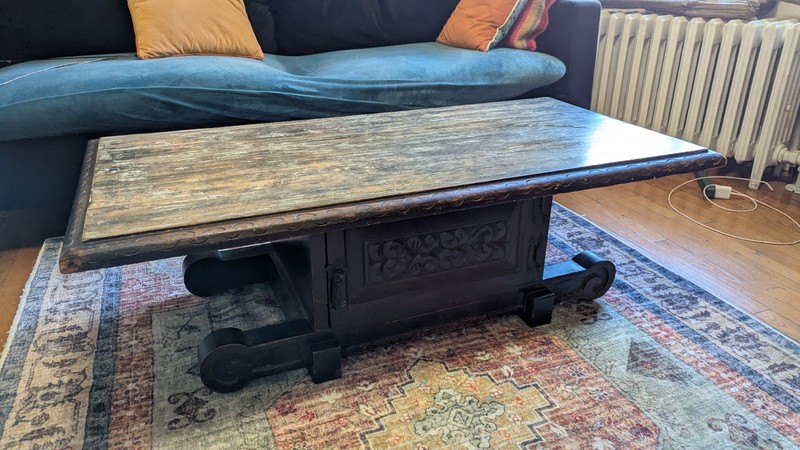 Mexican Solid wood coffee table with storage