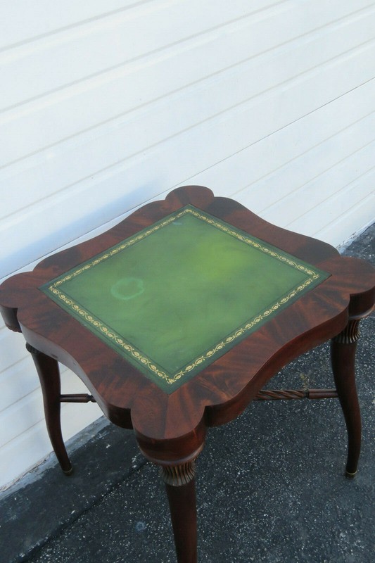 Flame Mahogany Leather Top Side End Table 9748 gallery