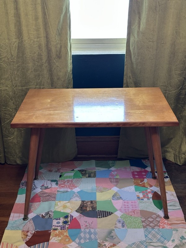 Mid-Century Modern Maple Wood Coffee Table Tapered Legs Vintage