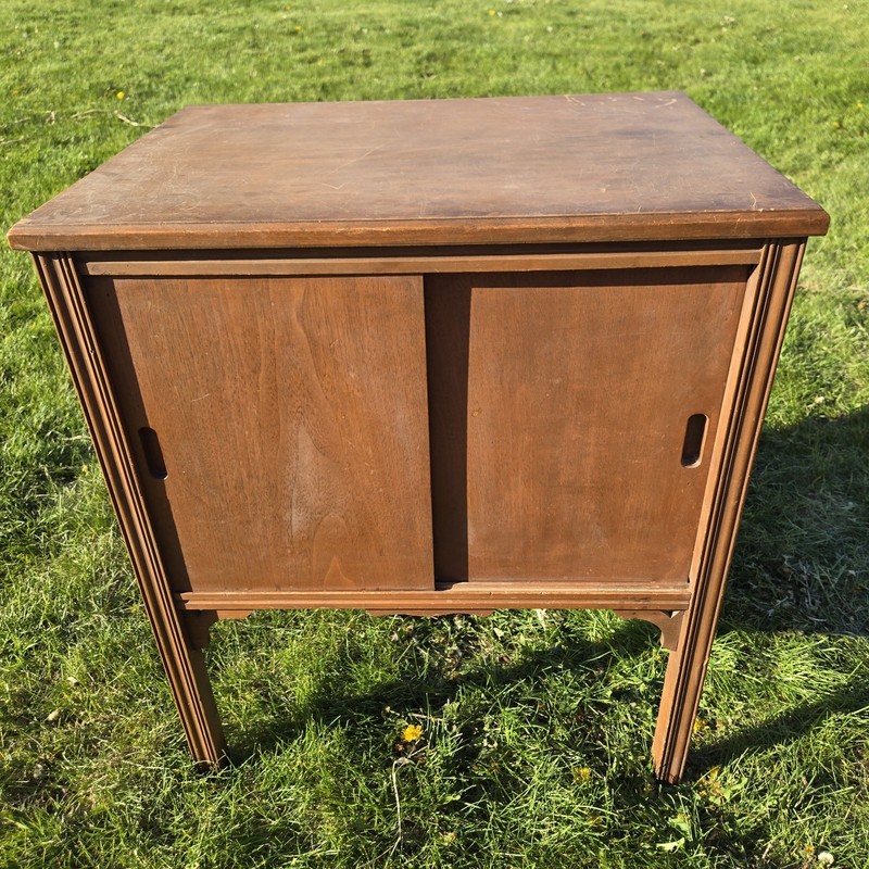 Vintage Vinyl Record Storage Cabinet Wood MCM LP Music Album *See Condition