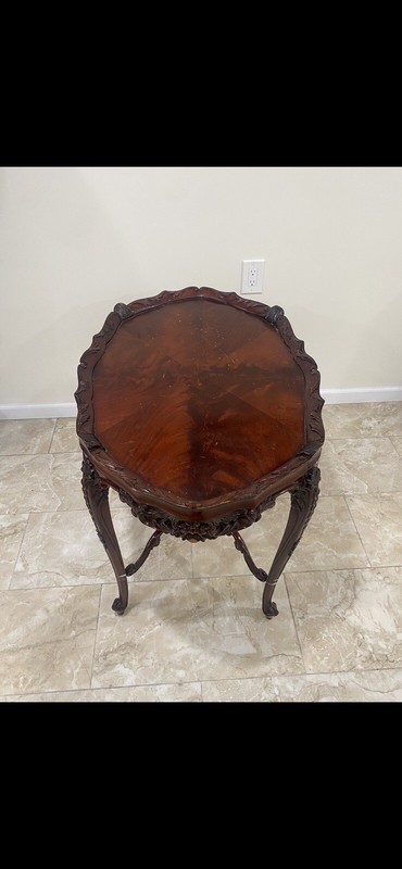Walnut Carved Console Table Antique 19th Century French Louis XV In Mahogany gallery