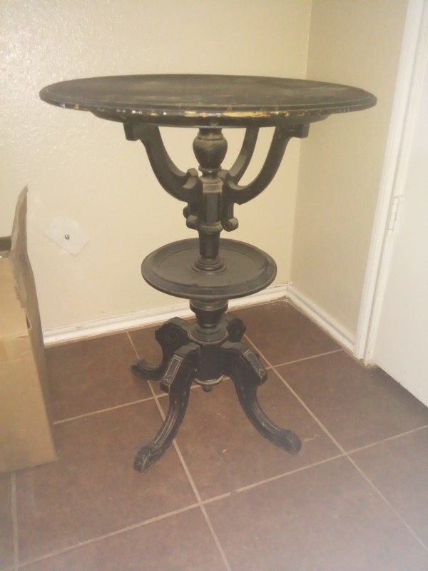 ornate round antique lamp table or smoking stand
