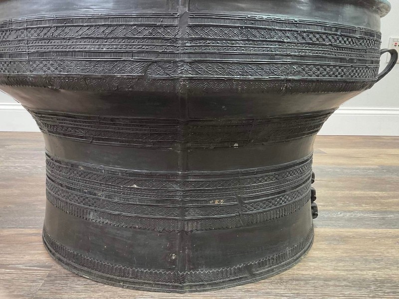 Southeast Asian Bronze Rain Drum Side Table gallery