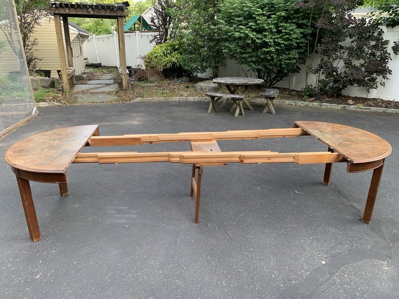 Vintage Extendable 12-Foot Banquet Dining Table – Mahogany Sunburst Veneer gallery