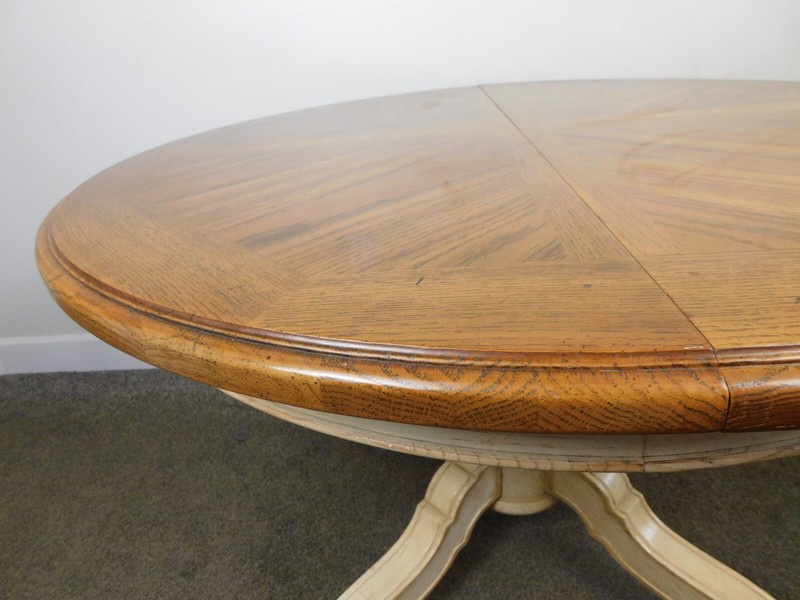 Thomasville Dining Kitchen Table 44"-6.5FT Banquet Burl Walnut French Provincial gallery