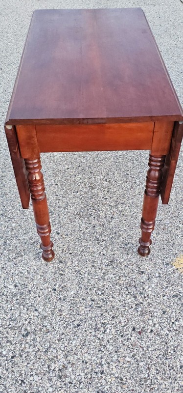Antique Mahogany Double drop leaf 1800s table gallery