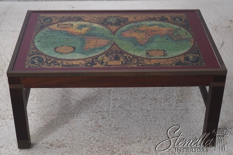 L73146: Vintage World Nautical Map Campaign Mahogany Eglomise Coffee Table gallery