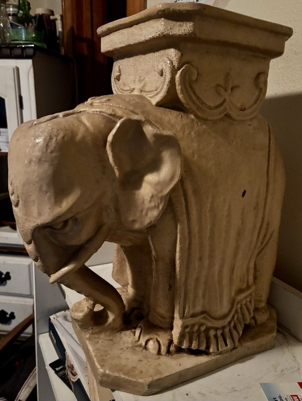 Very Rare 1950’s Hollywood Regency Elephant side table/plant Stand Etc gallery