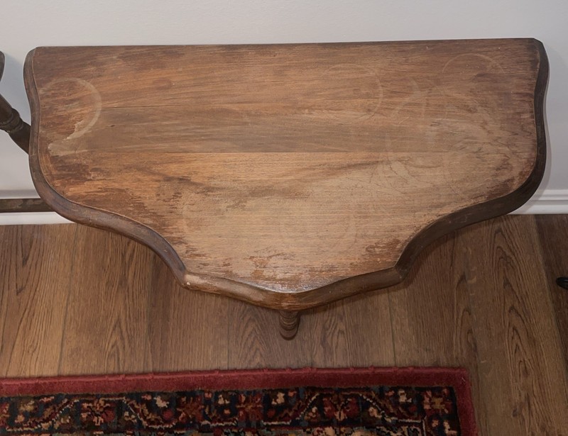 Demilune Entry Tables Rare MATCHING PAIR & RARE SIZE Antique Tables MCM Sides gallery