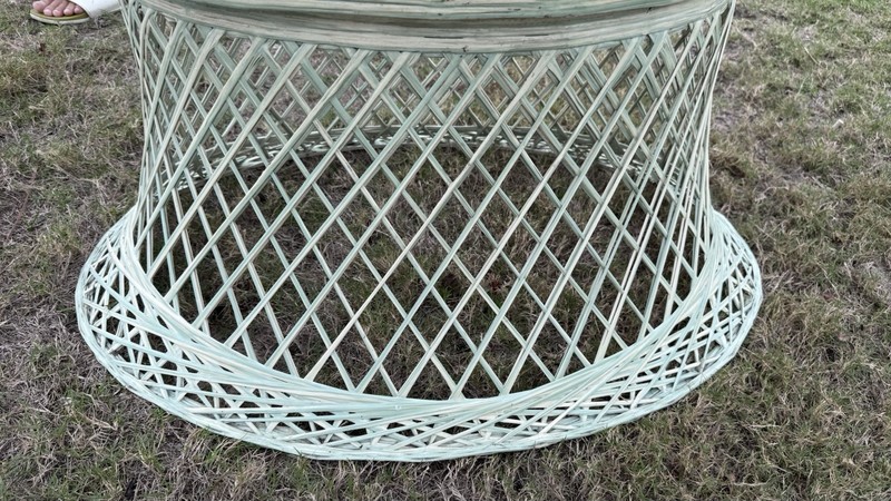 Mid-century Modern Woven Fiberglass Table/ Very Palm Springs/Wicker Table gallery
