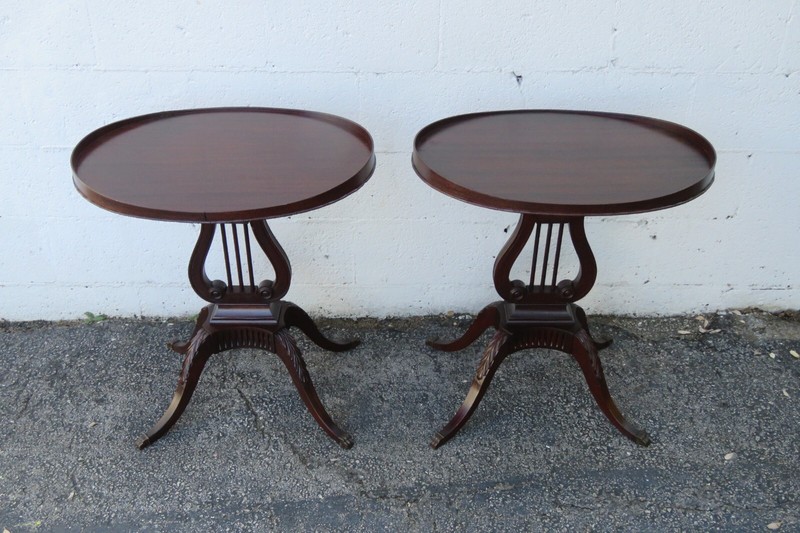 Mahogany Harp Claw Feet Side End Tables A Pair 5439