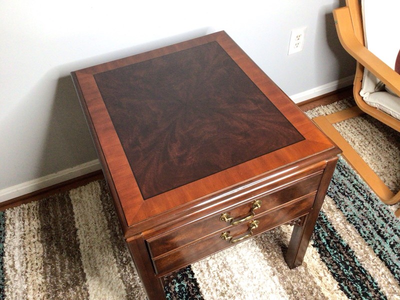 Drexel Flame Mahogany Banded Chippendale Side Table gallery