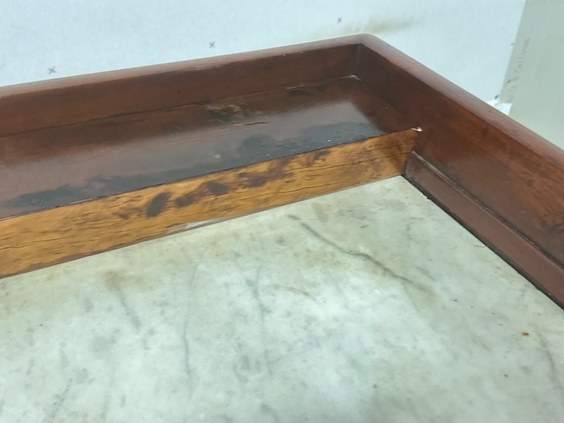 Antique NY Empire classical mixing table 1830 marble top stand mahogany Meeks gallery