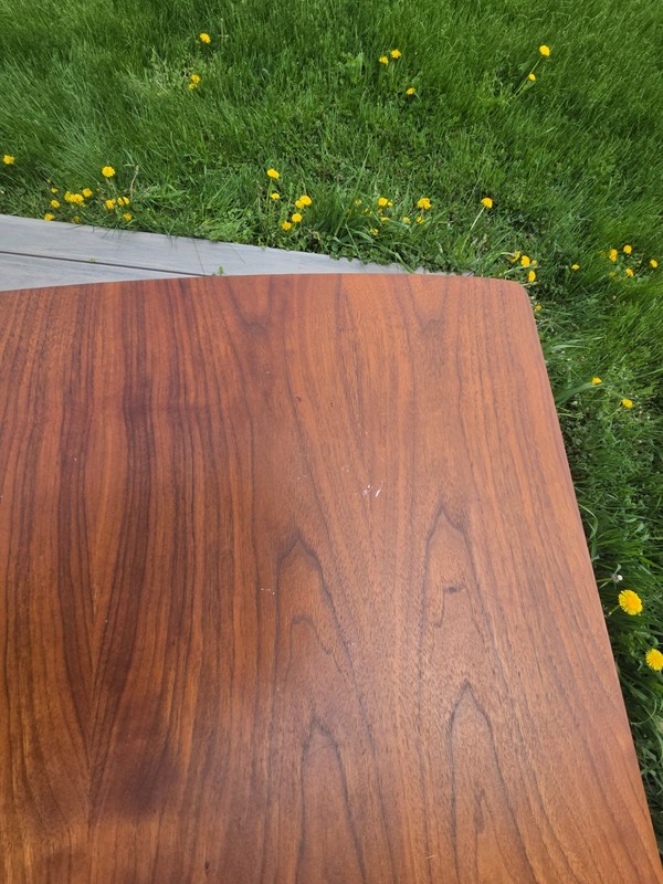 Vintage Mid Century Mersman 2 Tier Walnut End/Side Table with Drawer gallery