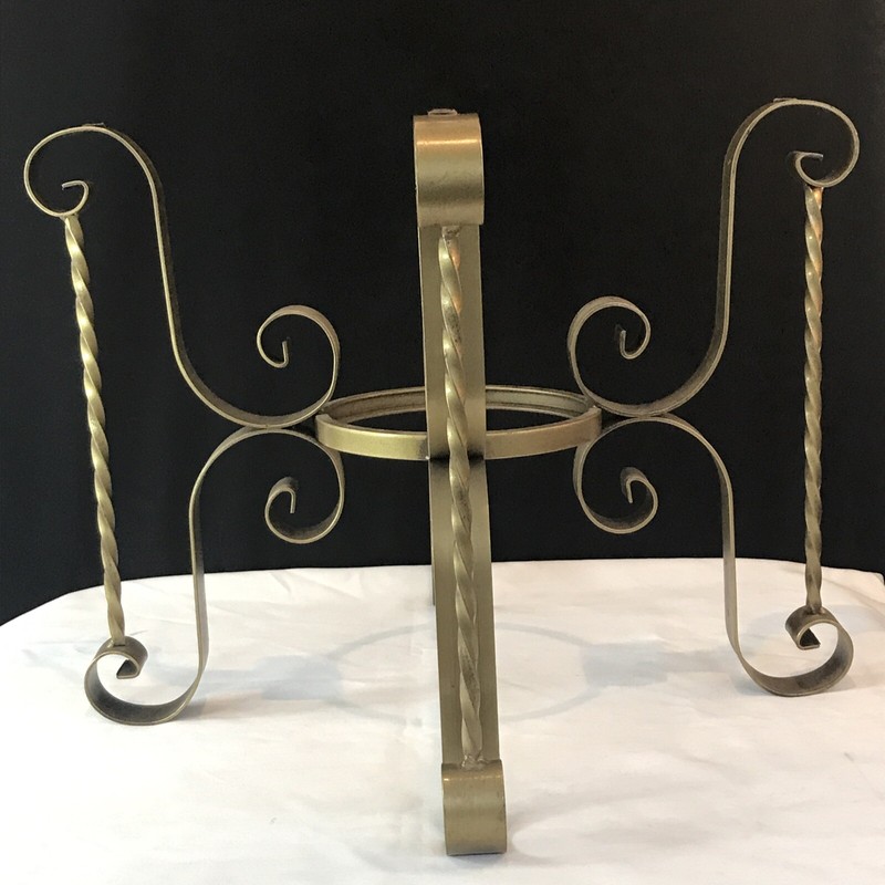 BASE ONLY: Vintage IRON Accent End Table Hollywood Regency Twist Scroll gallery