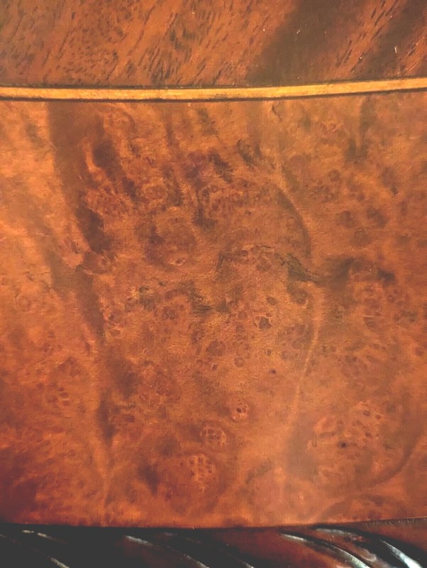 Round Chippendale Table with elm burl cross band top gallery