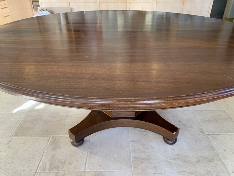 Large 72" Round Vintage Pedestal Dining Table gallery