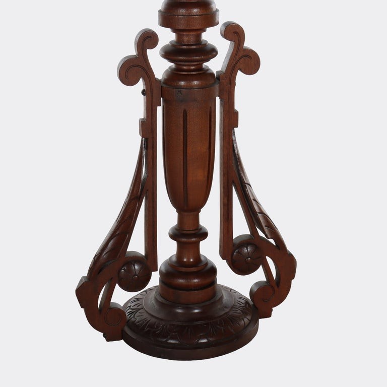 Renaissance Revival Carved Walnut Marble Top Stand c1890 gallery