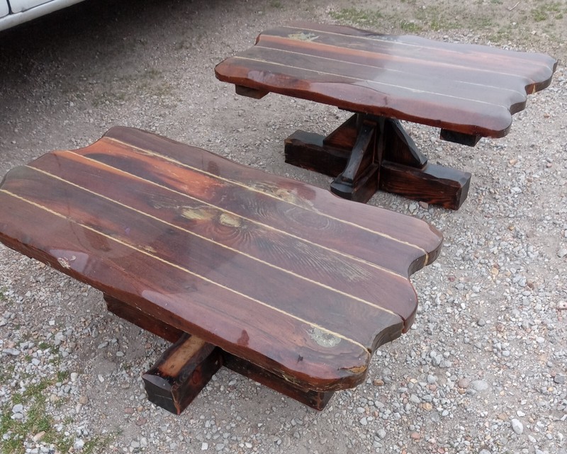 Live Edge Cedar Slab End Table / 1 Table (ET590) gallery