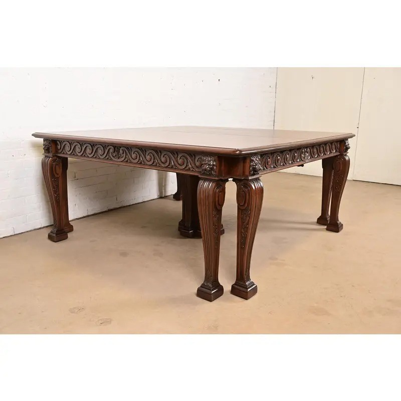 R. J. Horner Style Victorian Carved Oak Extension Dining Table, Newly Refinished gallery