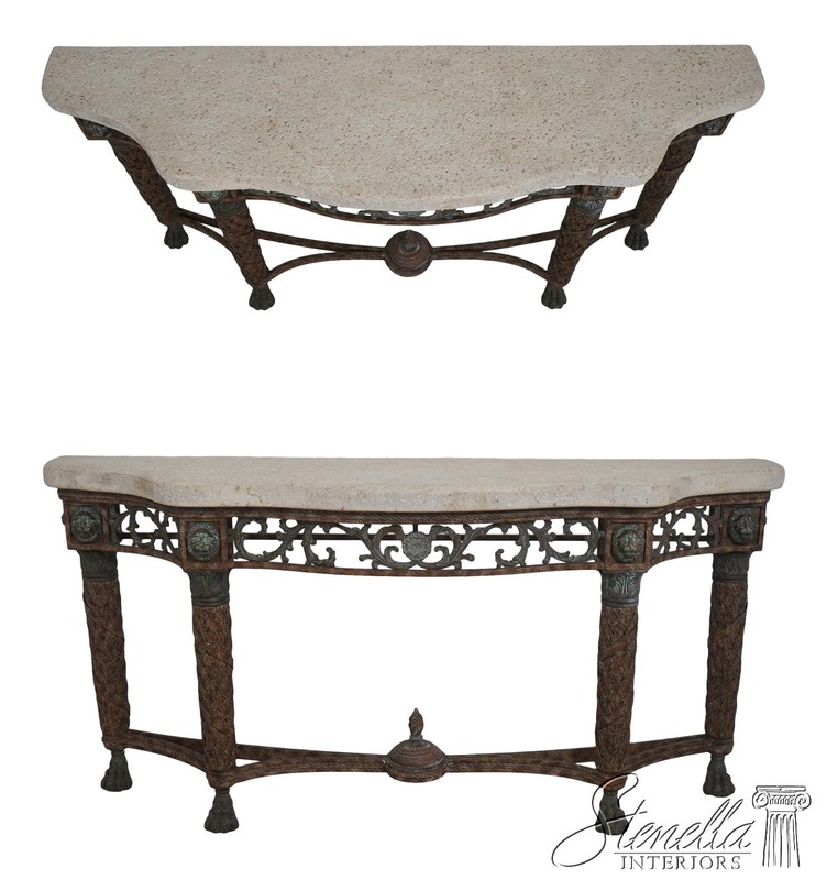 72671: MAITLAND SMITH Bronze Neoclassical Console Table w. Stone Top