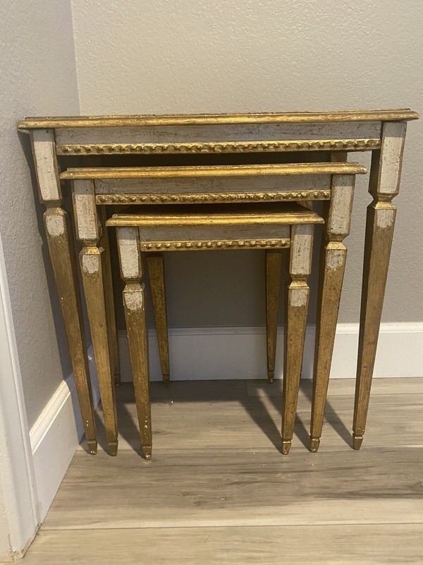 Florentia Vintage Nesting Tables Made In Italy | Hollywood Regency Set Of 3 gallery