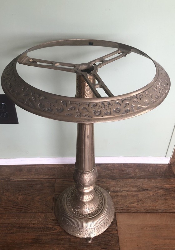 Vintage Brass Side End Table Gold Tone Pedestal Plant Stand Hollywood *no Top
