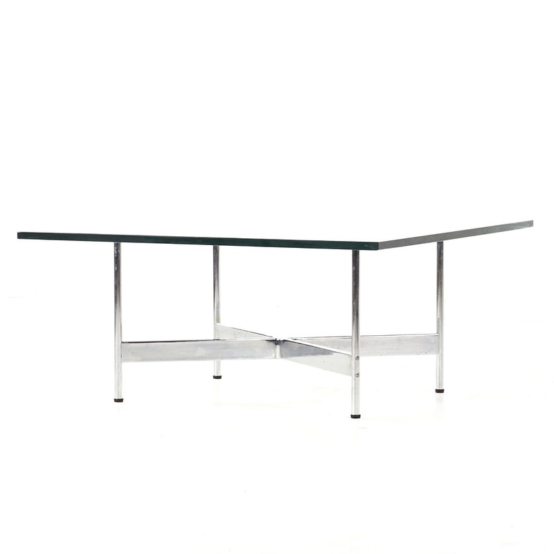 Laverne International Mid Century Chrome and Glass Coffee Table gallery