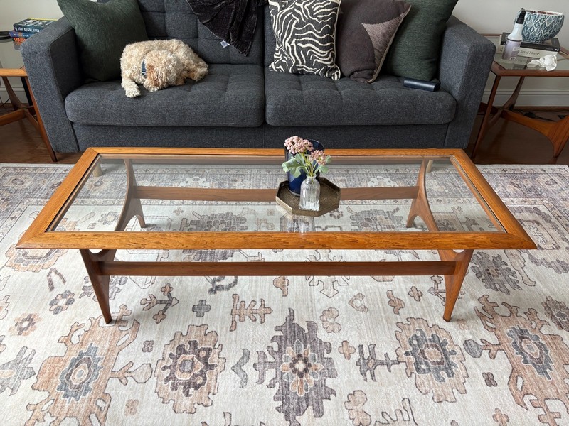 Vintage Lane Silhouette MCM Coffee Table 1044-01 Walnut & Glass – Nov 1964