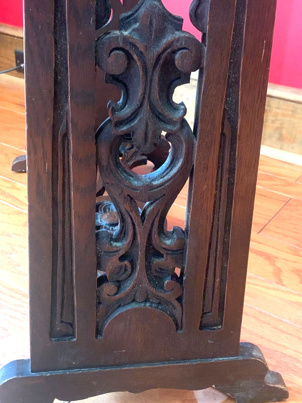ANTIQUE LIFETIME FURNITURE Michigan OAK JACOBEAN TRESTLE TABLE Local Pickup NC gallery