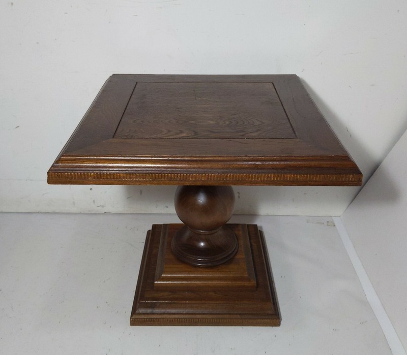 Vintage Square Wood Cocktail Pedestal Table Plant Stand English Regency Style