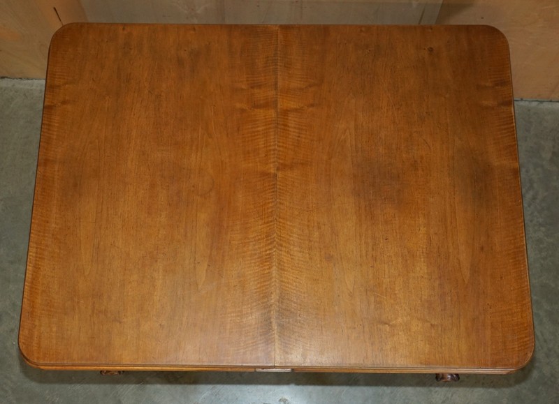 MASSIVELY EXTENDING ANTIQUE FRENCH WALNUT ART DECO CLAW & BALL DINING TABLE gallery