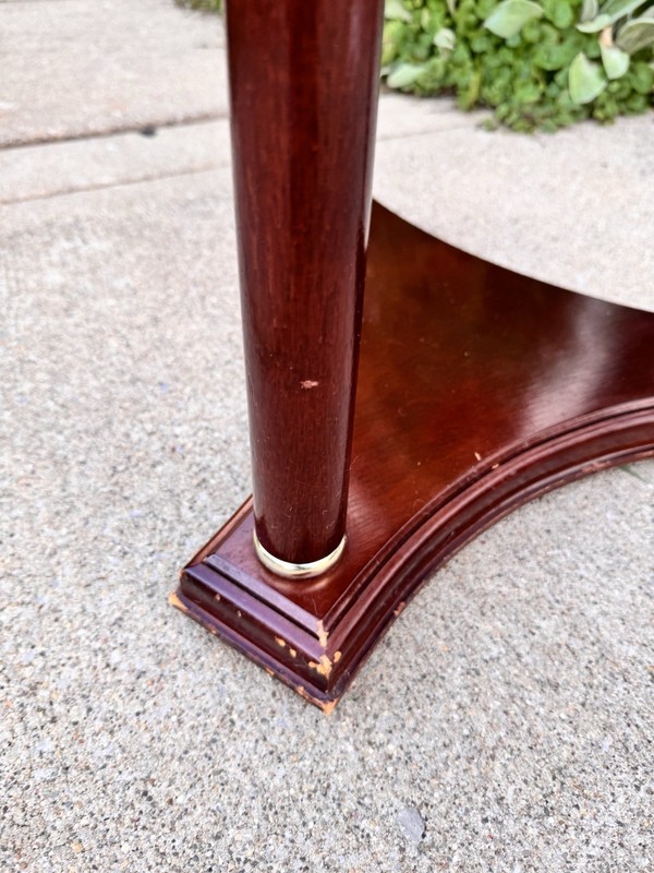 Mid 20th Century Regency Style Marble Pedestal Side Table from Bombay Company gallery