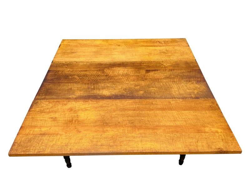 ANTIQUE COUNTRY PRIMITIVE TIGER MAPLE SHERATON DROP LEAF BAKERS TABLE gallery