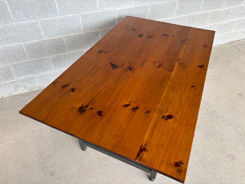 STEPHEN VON HOHEN HAND MADE PIN DOWELLED PINE 60" DINING TABLE gallery