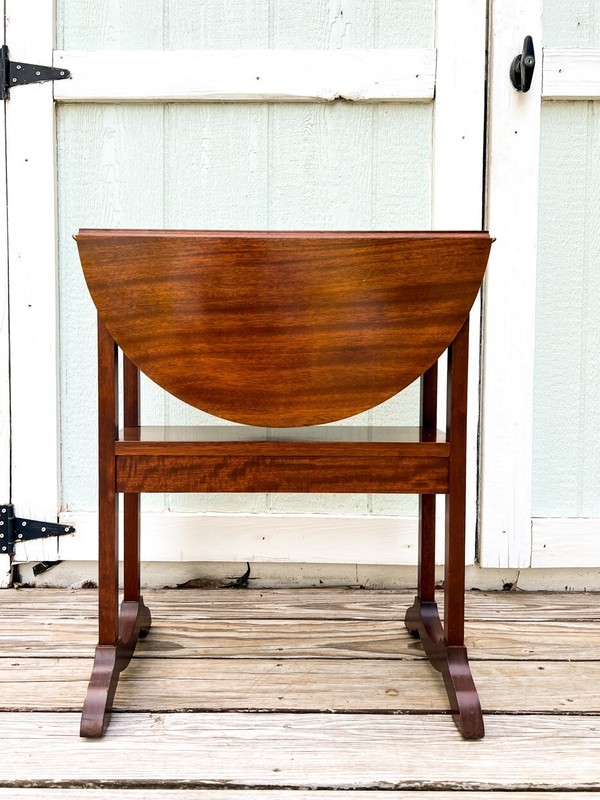 VTG Biggs Kittinger Mahogany Drop Leaf Accent Serving Tea Table w/ Brass Handles