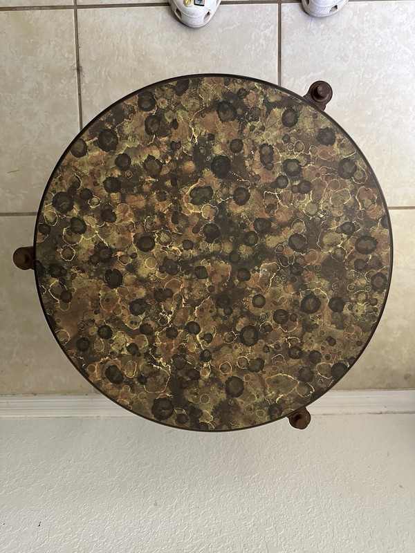 Mid Century Modern Neutral Color Wood Side Table MCM gallery