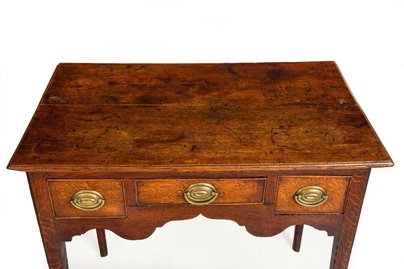 Circa 1780 English George III Patinated Oak Antique Writing Table gallery