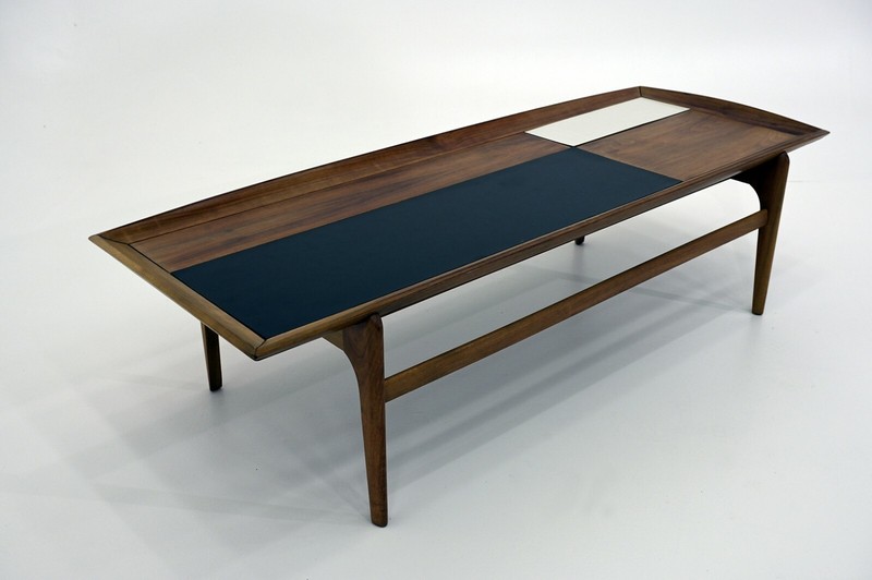 Unique Mid Century Coffee table with Black & White tiles gallery
