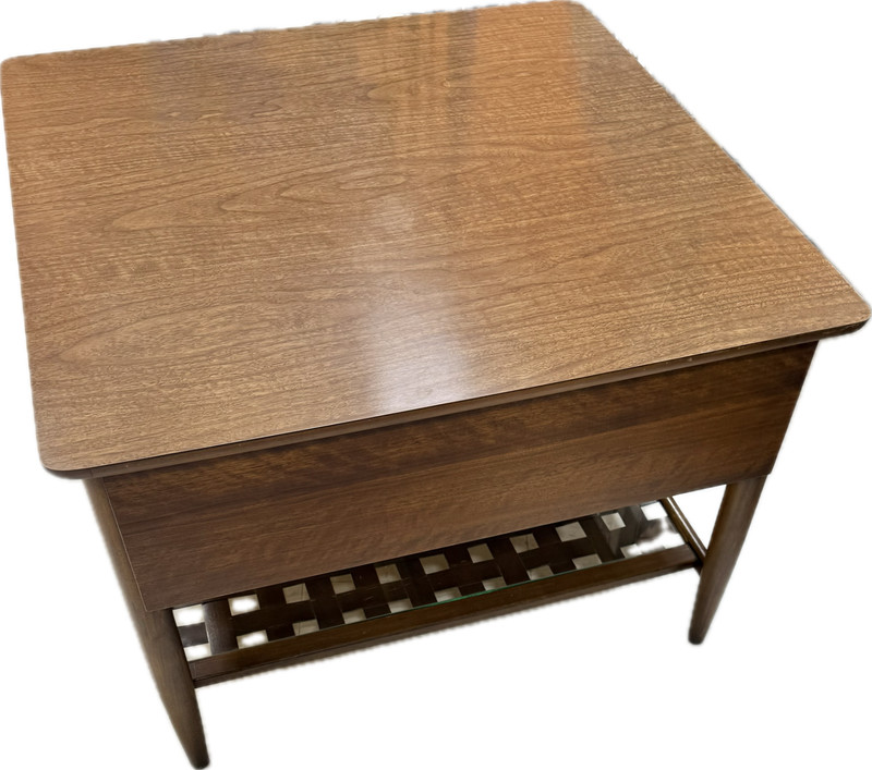 mid-century modern Lane AWARD side table circa 11/04/1961 style 972-02 Walnut gallery