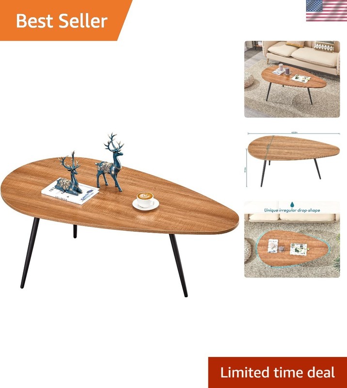 Elegant Mid-Century Modern Coffee Table – Walnut Oak, Compact & Unique Design