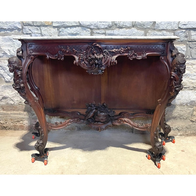 Antique Rococo Mahogany Pier / Console Table
