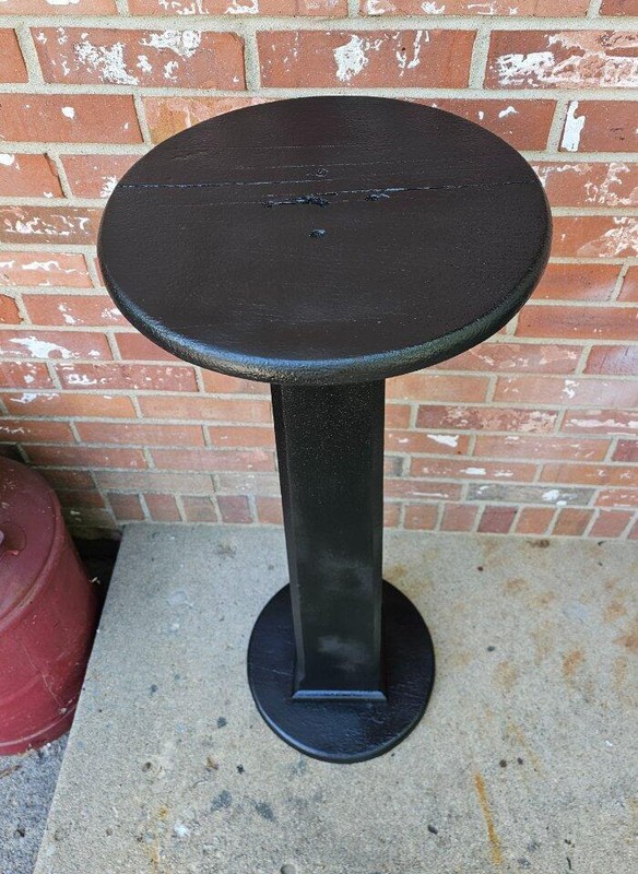 Vintage Plant Stand Fern Pedestal Table Painted With Black Stone Paint