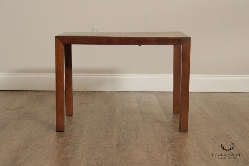 Lane Mid Century Modern Inlaid Parsons Style Square Walnut Side Table gallery