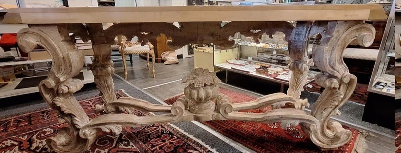 Beautifully Carved MADE IN SPAIN SPANISH LARGE HEAVY ROCOCO CONSOLE TABLE gallery