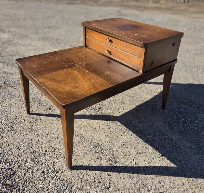 One Mid-century Mersman ( 1950s-1970s ) step-up side table solid wood.