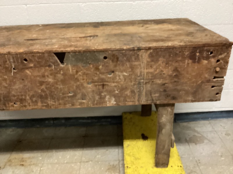 Primitive 8’ Long Wood Workbench Kitchen Island Serving Table Southwest Minn. gallery